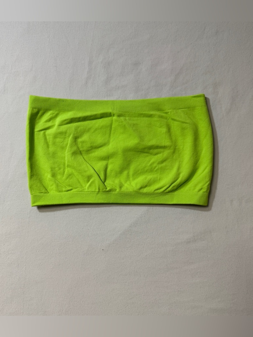 Neon Lime Green 80s Tube Bra Bralette Top Sexy Strapless Summer Beach Pool Sprin